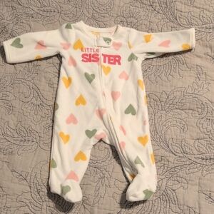 Carter's White Heart Print Kids One Piece